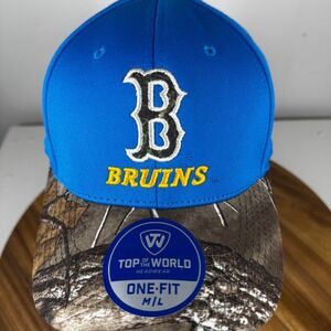 UCLA Bruins Top of the World Flex Fit Baseball Cap Mens M L‎ Camo Brim Blue